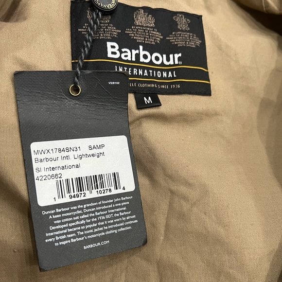 ❌SOLD❌ BARBOUR MWX1784SN31 Lightweight Sl International Waxed Cotton Sand Jacket - Picture 7 of 8